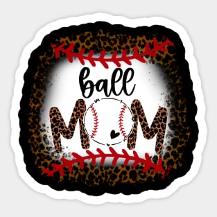 Ball Mom Leopard   Ball Mom Baseball Mom Sticker